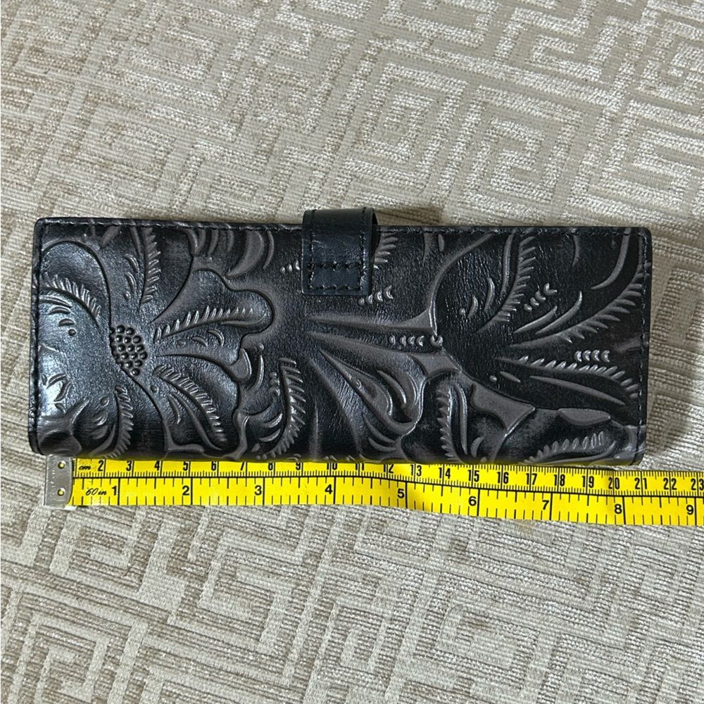 Patricia Nash Marotta Card Holder Wallet Style Hand tooled Black - Picture 9 of 10